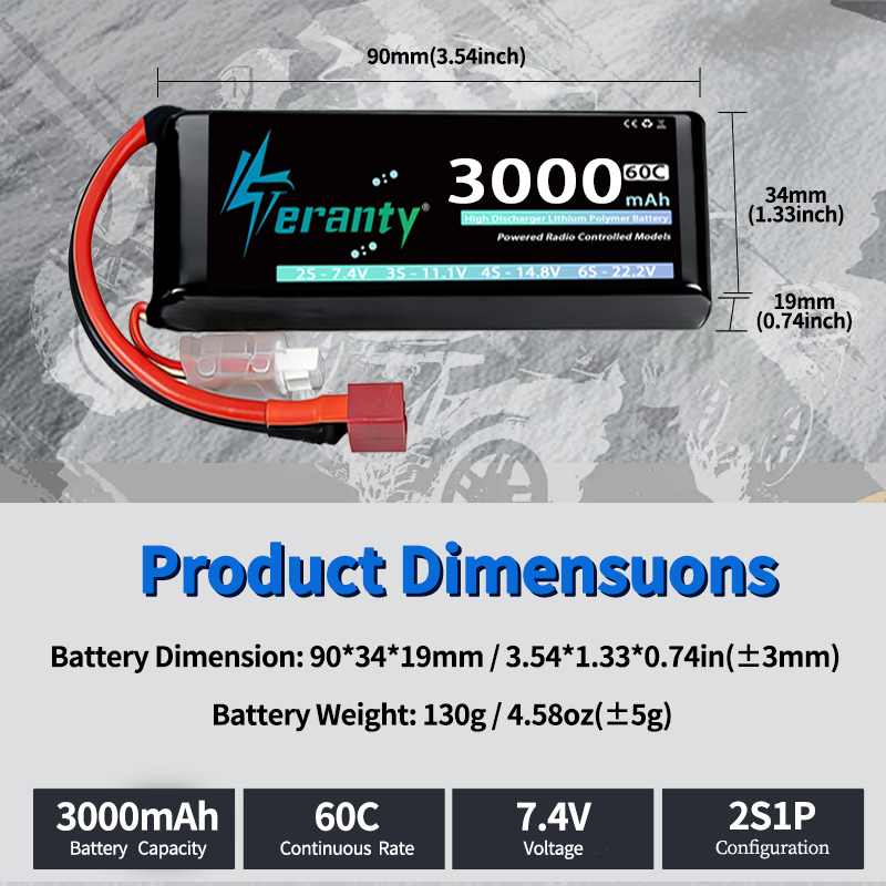 TERANTY 2S 3000mAh Lipo Batter - огляд і ціна Rc Hobby & Maskinservice I Eskilstuna