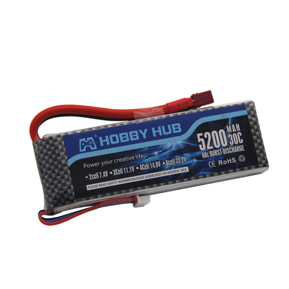 7.4 V 5200 mAh 30C 2S 1P Lipo  - огляд і ціна Rc Roc Hobby