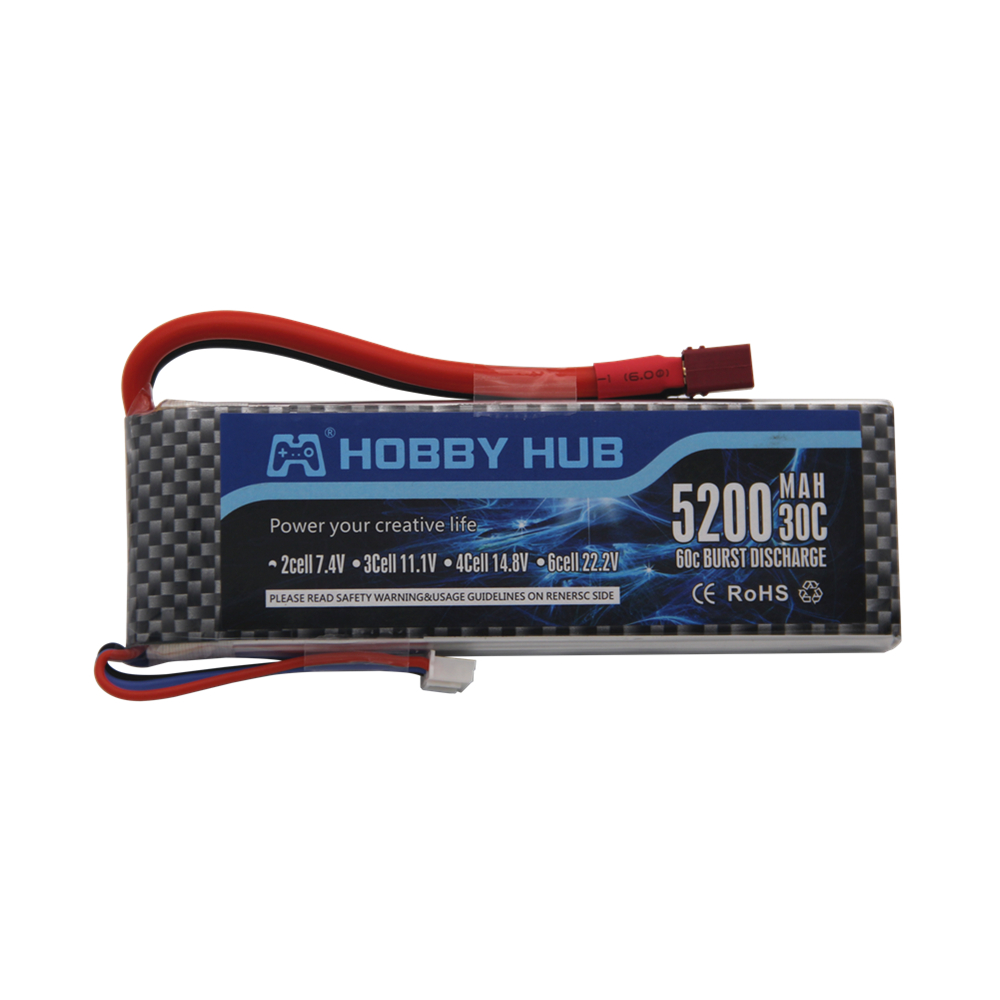 7.4 V 5200 mAh 30C 2S 1P Lipo  - огляд і ціна Rc Roc Hobby